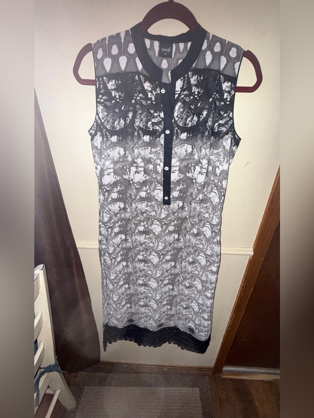 Soch Sleeveless Black & White Lace Maxi Dress